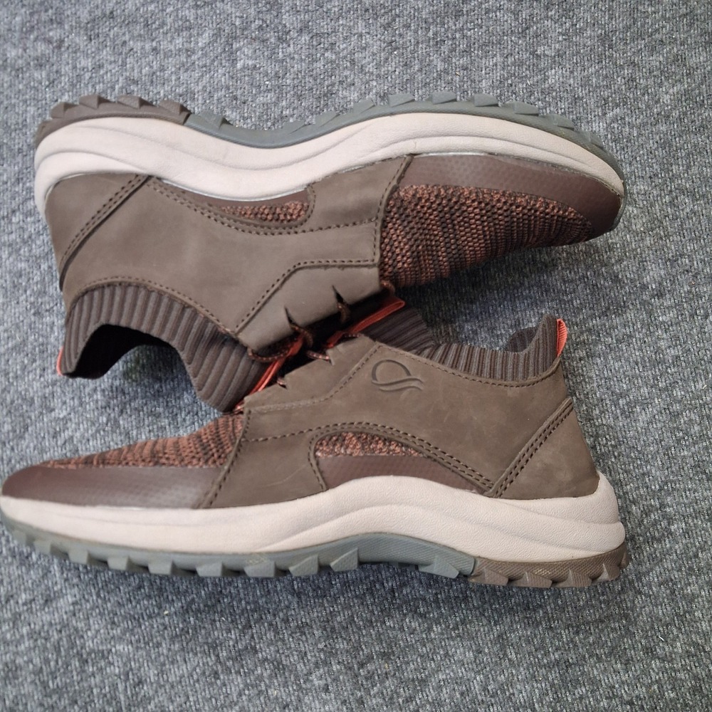 Strole Eastridge S869W Womens 8 Brown Leather Knit Walking Shoes SoftStride Sole